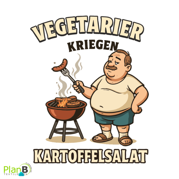T-Shirt - Grillen Veganer bekommen Kartoffelsalat – Bild 3